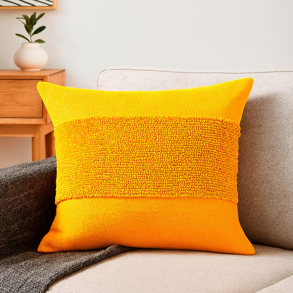 Almohada Cuadrada Moderna color Amarillo, Threshold