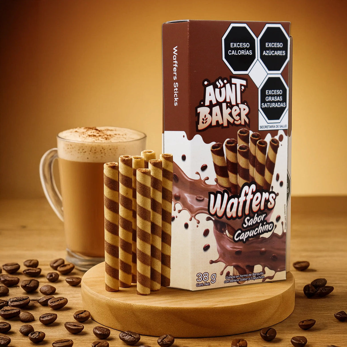 Waffers, Sabor Chocolate, Aunt Baker