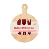 Tabla de Madera para Charcutería con Cuchillo Cincel y Tenedor para Servir
