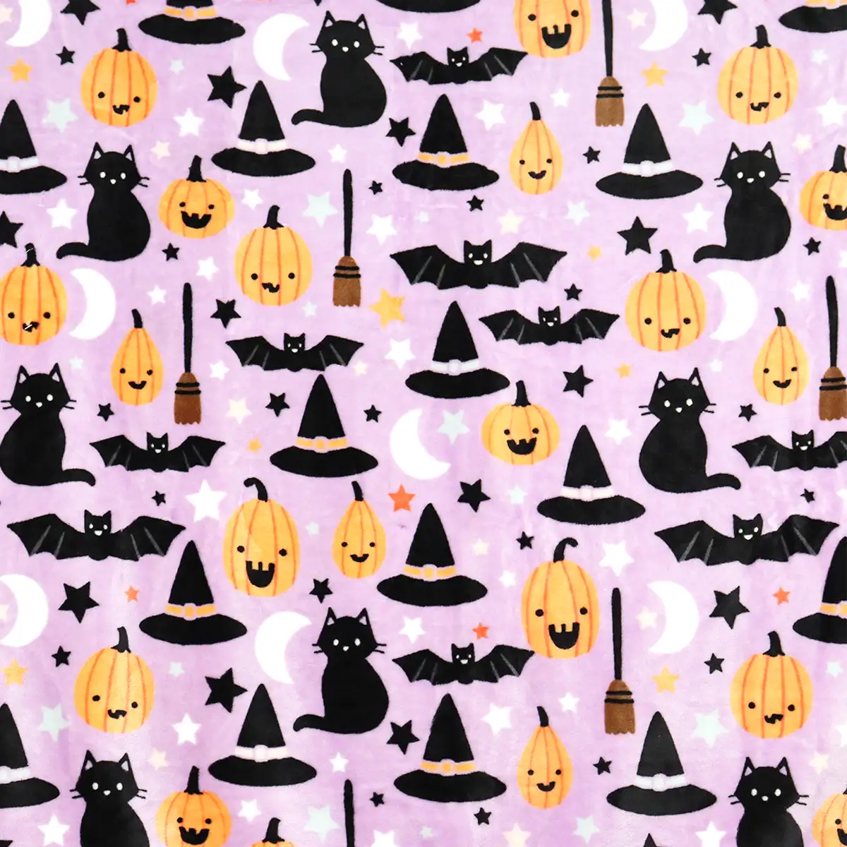 Manta, Diseño Halloween, Color Lila