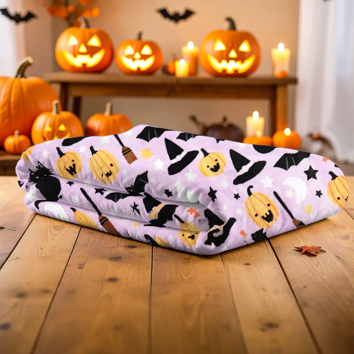 Manta, Diseño Halloween, Color Lila