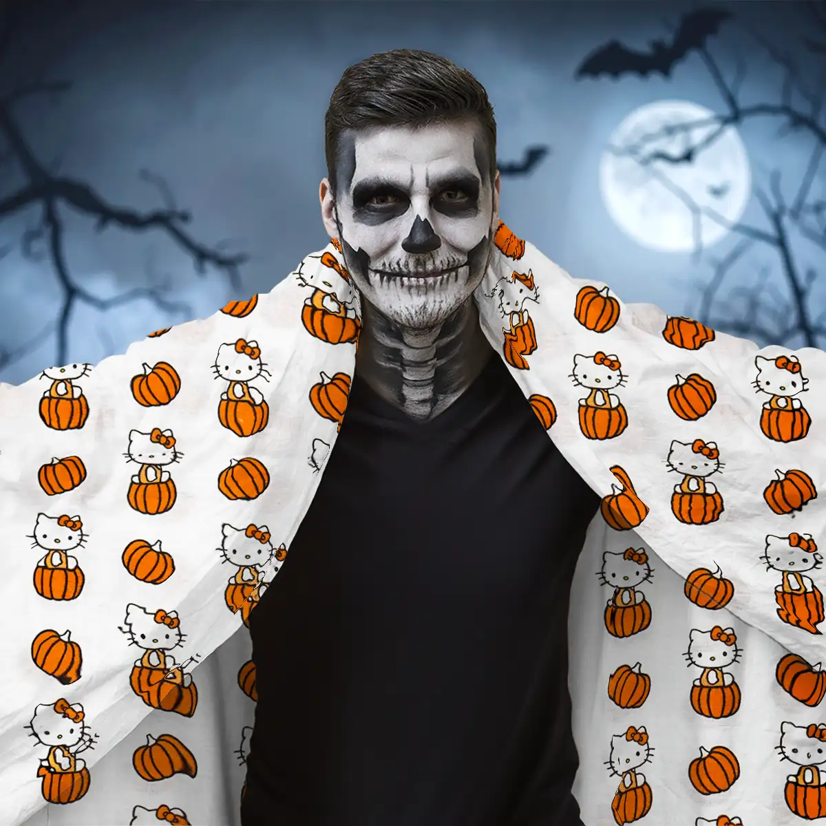 Manta, Diseño Hello Kitty, Halloween