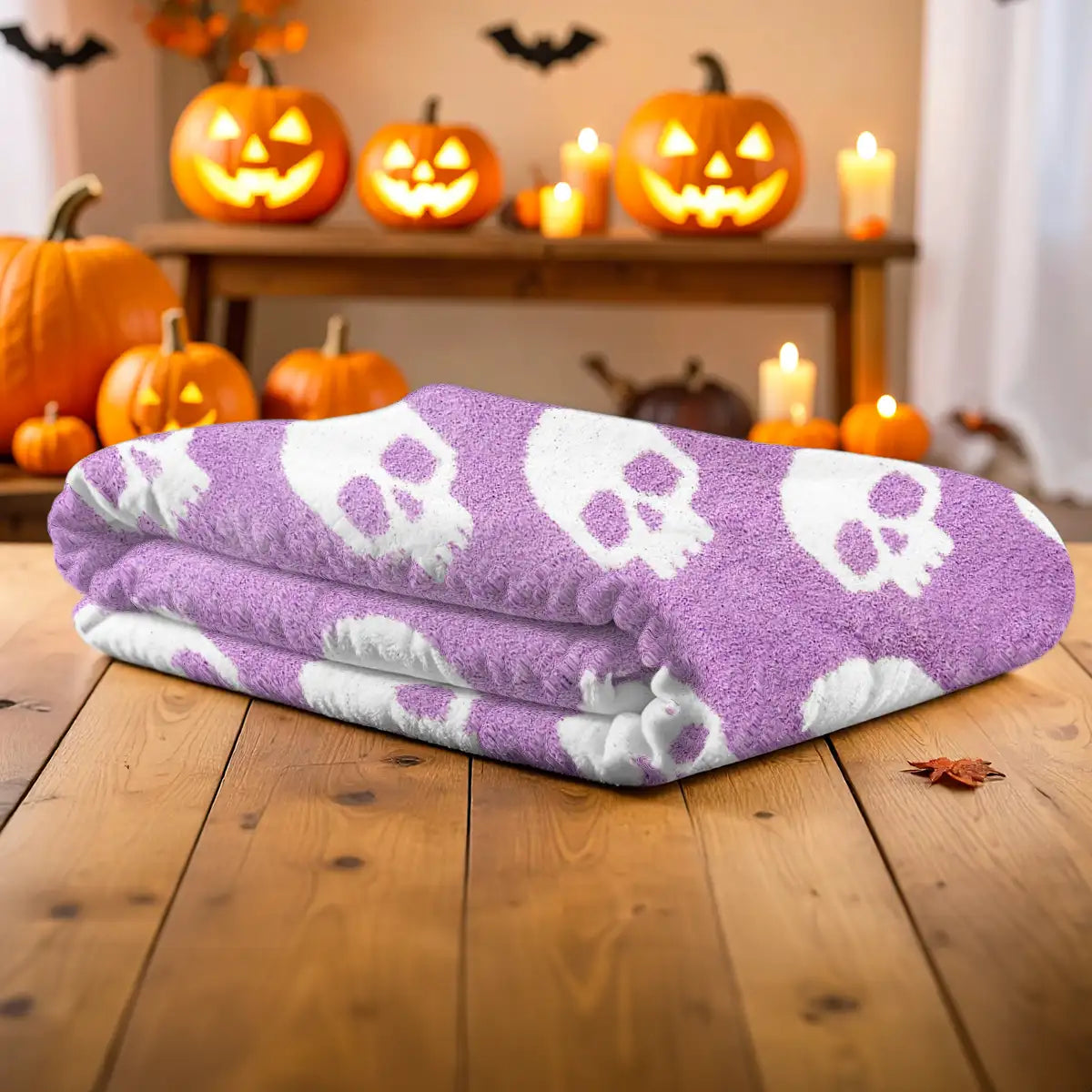 Manta, Diseño Calavera, Color Morado