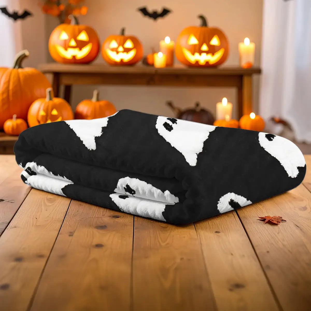 Manta, Diseño Fantasmas, Color Negro