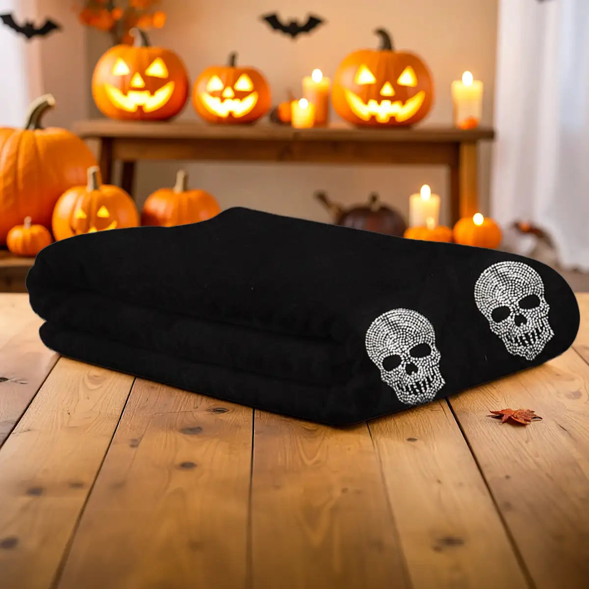Manta, Diseño Calaveras, Color Negro