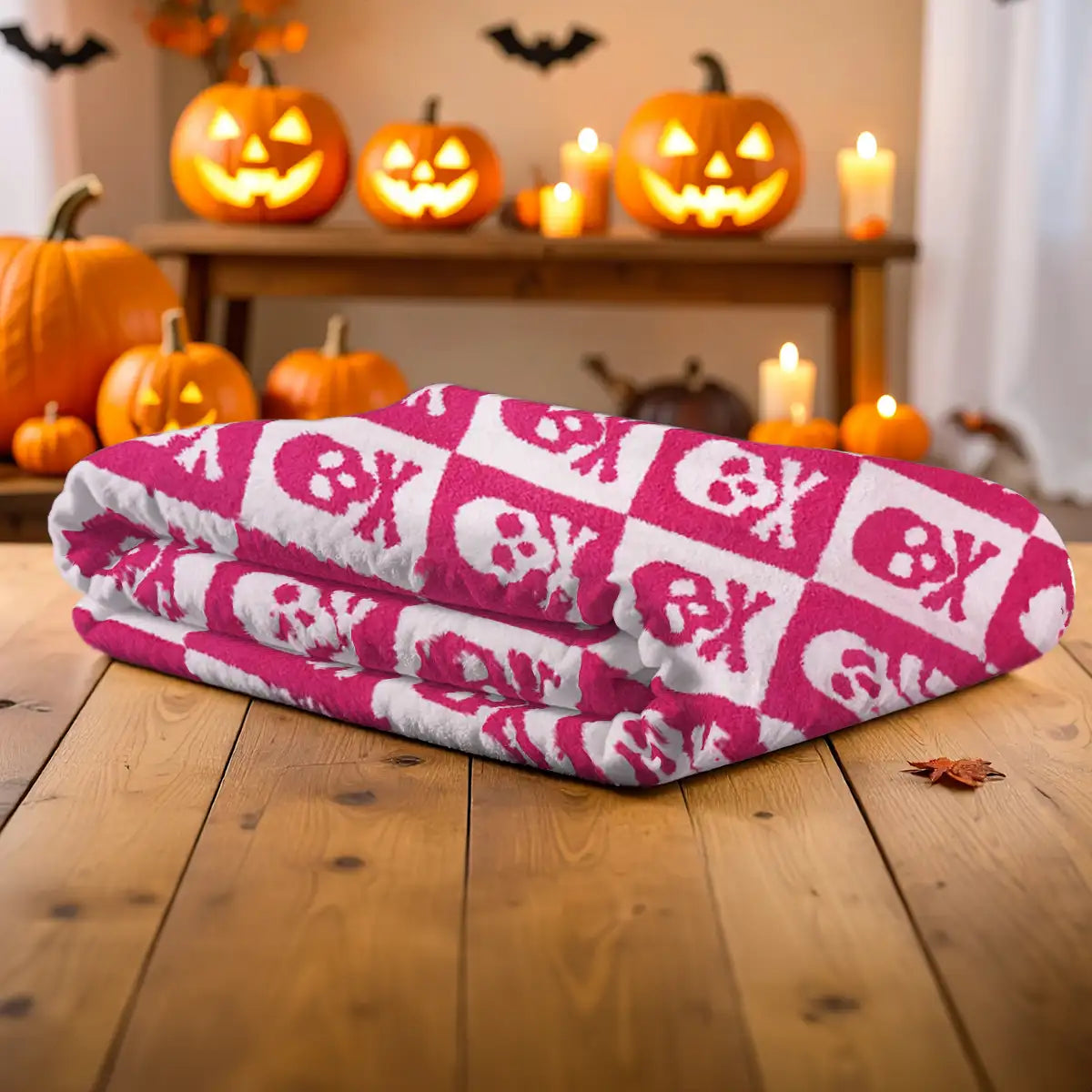 Manta, Diseño Calaveras, Color Rosa