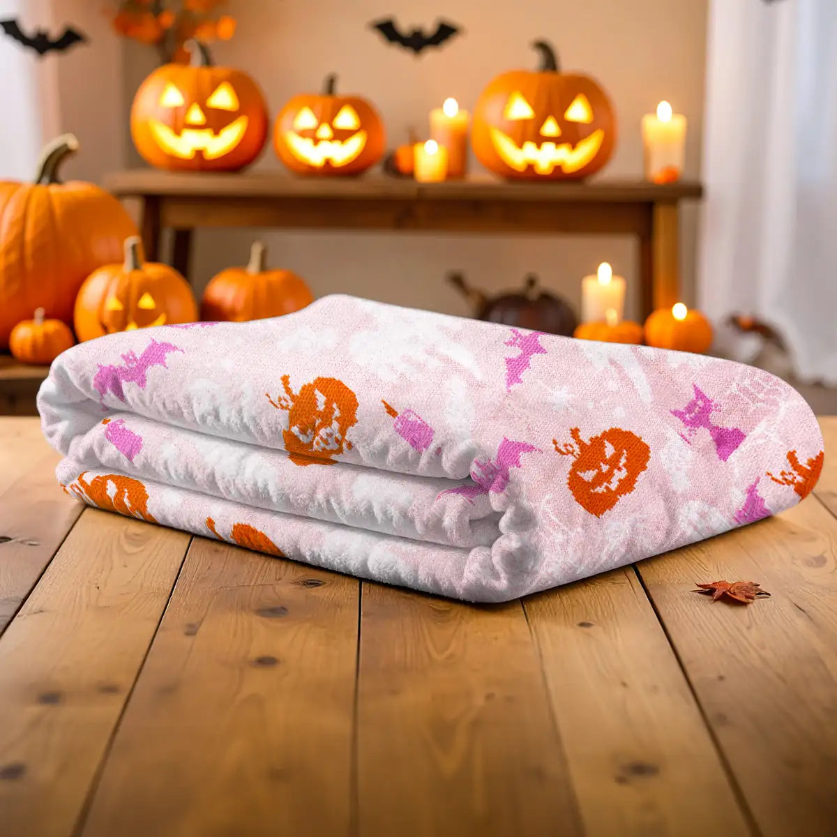 Manta, Diseño Calabaza, Color Rosa