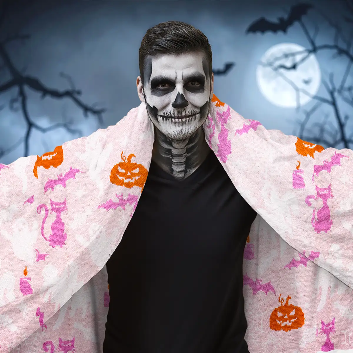 Manta, Diseño Calabaza, Color Rosa