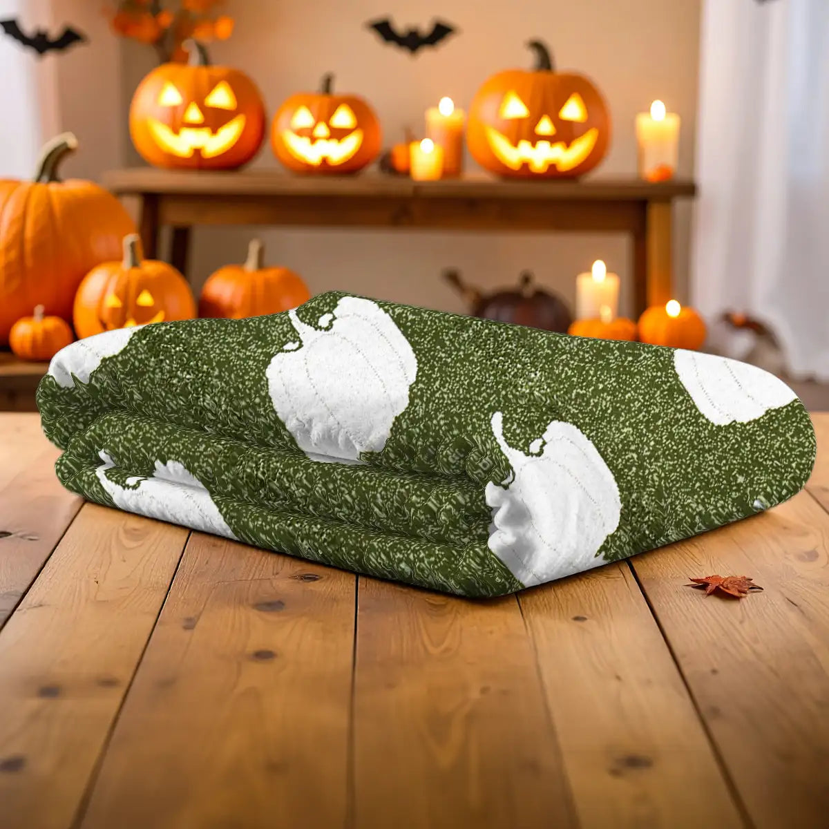 Manta, Diseño Calabaza, Color Verde