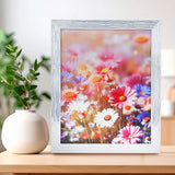 Portarretratos Flores, Color Plata, 20x25cm