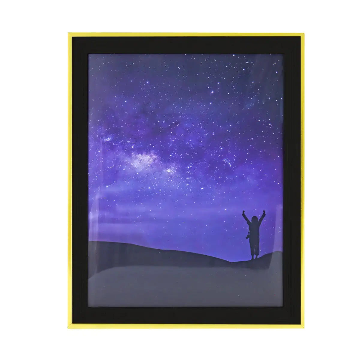Portarretratos Estrella, Color Negro y Dorado, 20x25cm