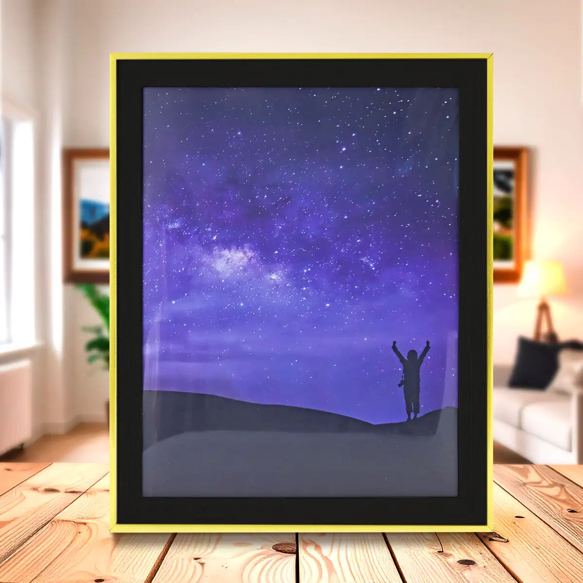 Portarretratos Estrella, Color Negro y Dorado, 20x25cm