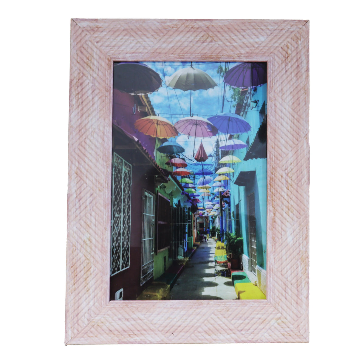 Portarretrato con Marco, Diseño Texturizado, Color Rosa, 10x15cm