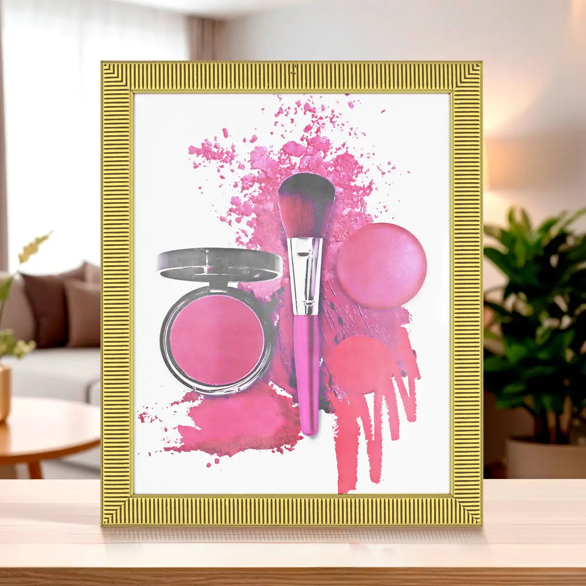 Portarretratos Makeup, Color Dorado, 20x25cm