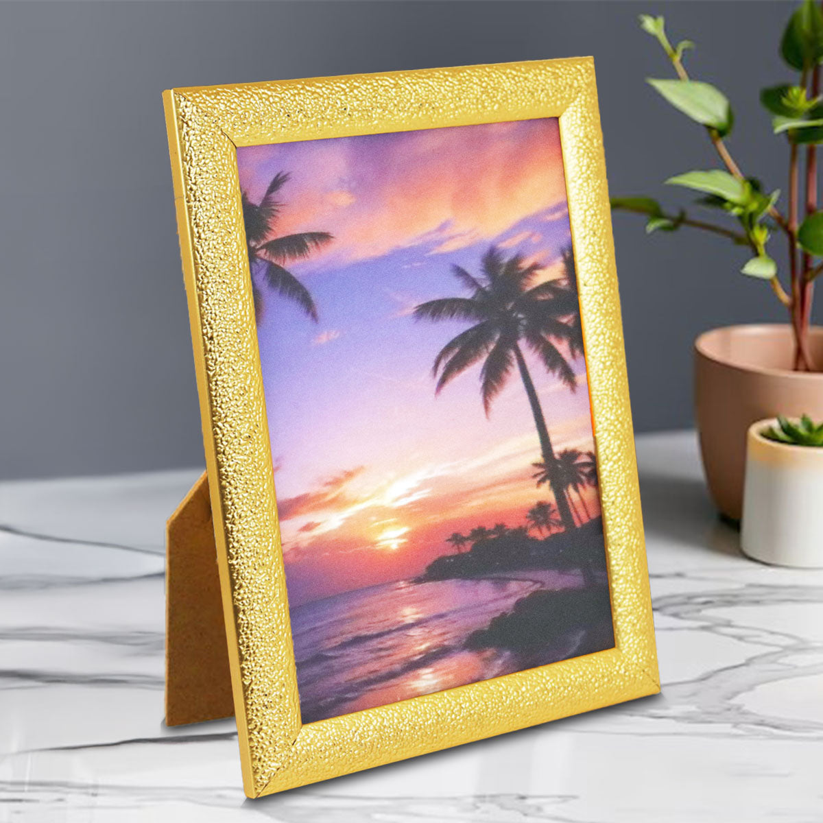Portarretrato Playa, Color Dorado, 10x15 cm