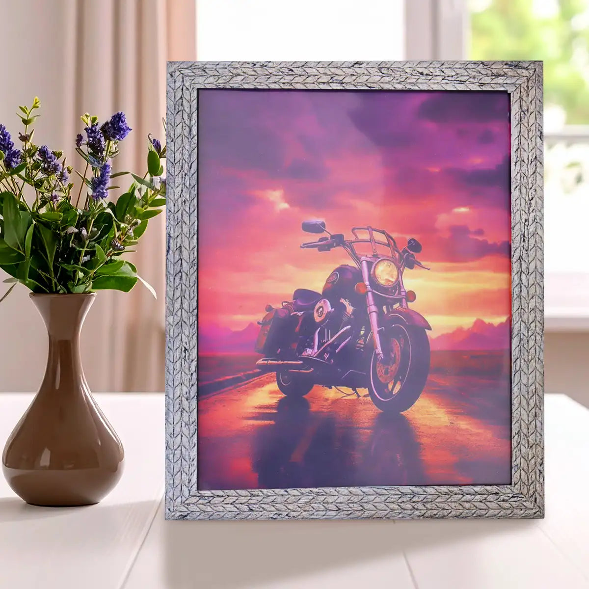 Portarretratos Motorcycle, Color Plata, 20x25cm