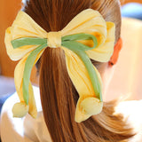 Moño Tulipán con Broche para Cabello, Color Amarillo