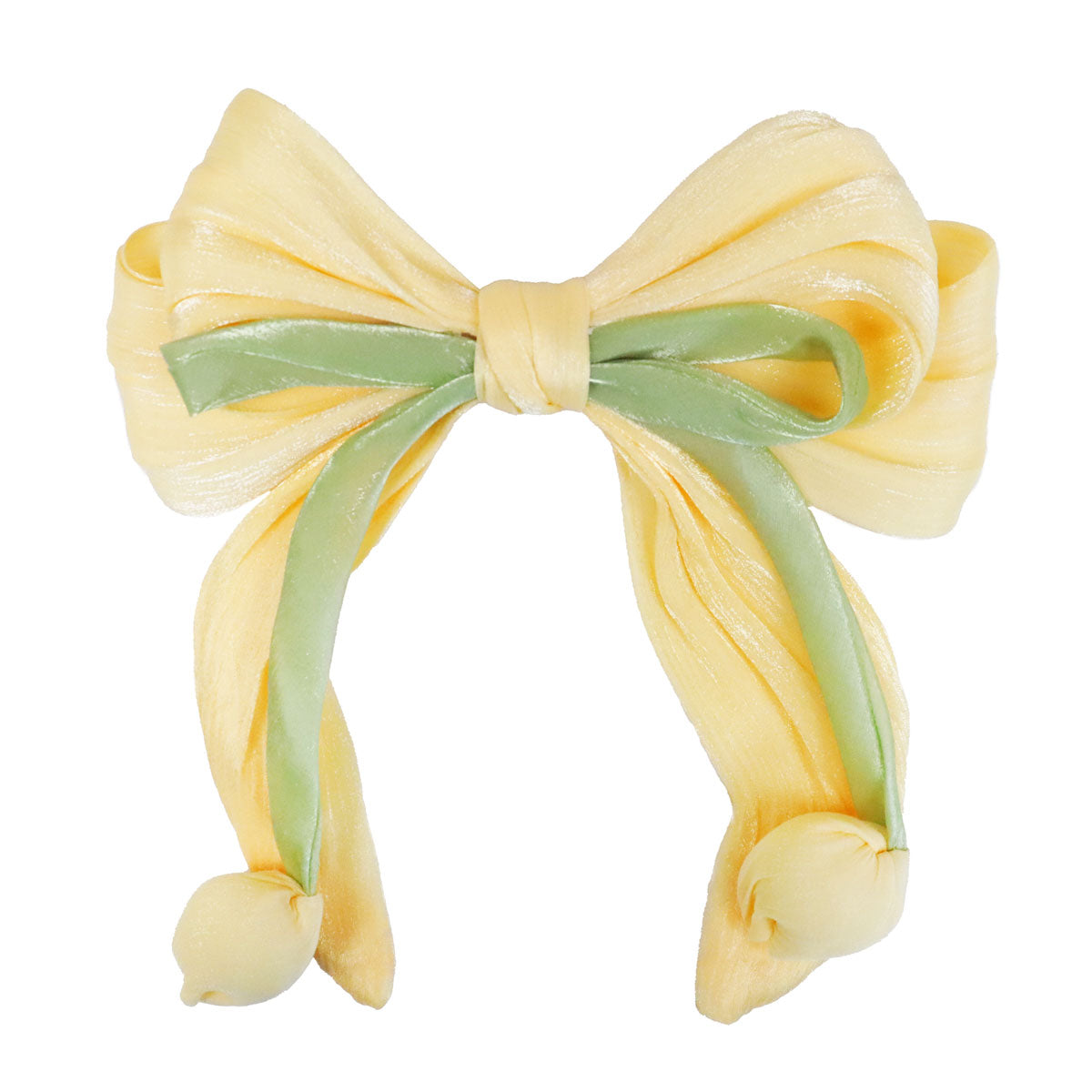 Moño Tulipán con Broche para Cabello, Color Amarillo