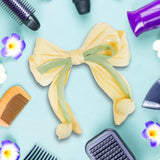 Moño Tulipán con Broche para Cabello, Color Amarillo