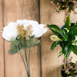 Rosas Artificiales, Color Blanco, 2 pzas