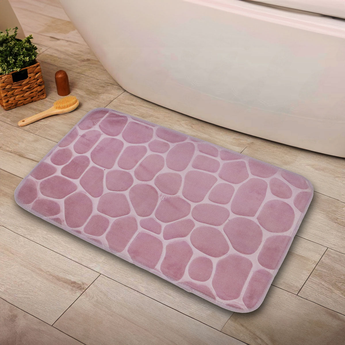 Tapete Absorbente, Diseño Piedras, Color Lila