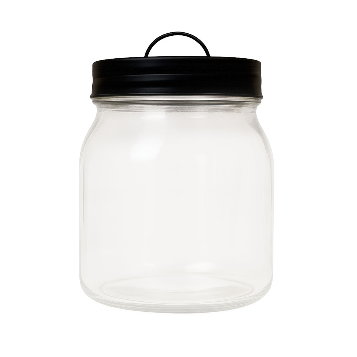 Frasco de Cristal con Tapa Negra, 500 ml