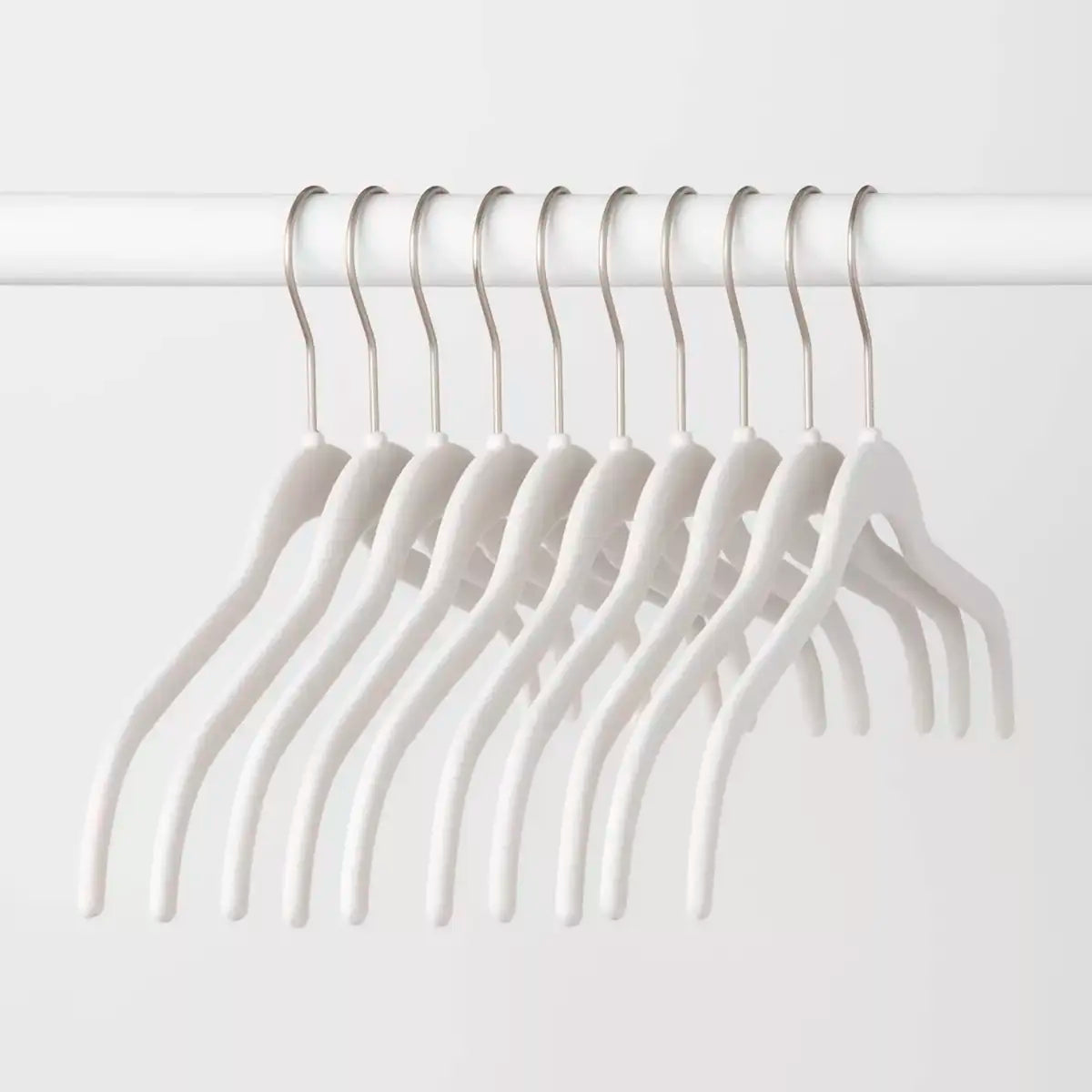 Kit Ganchos Terciopelo, 10 pzas, Brightroom, Color Blanco