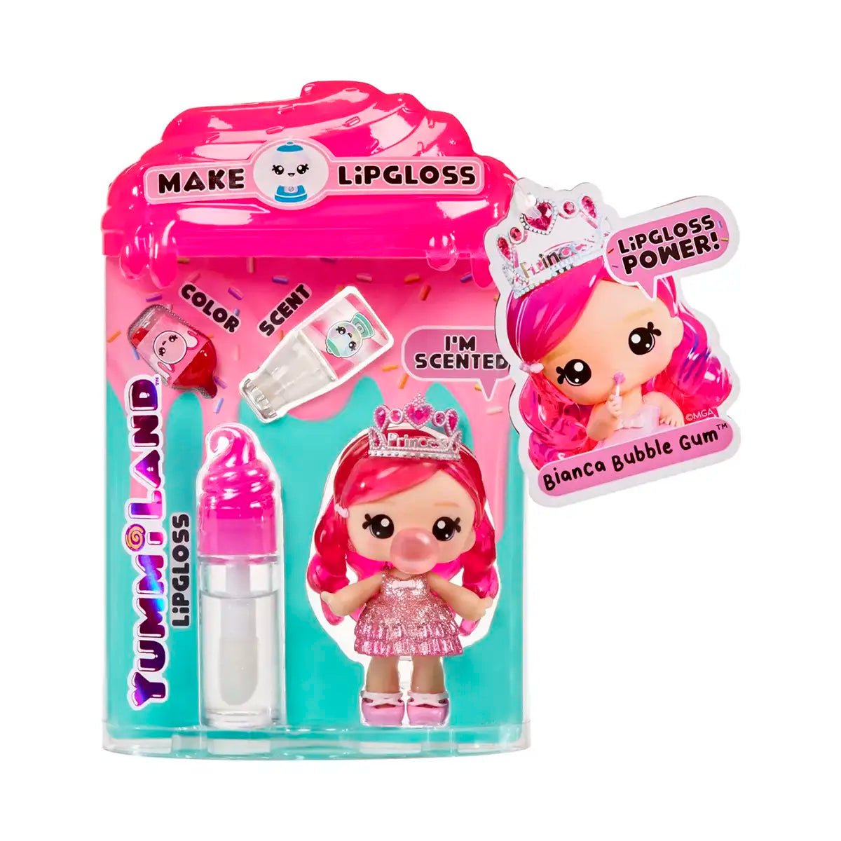 Muñeca Yummiland Bianca Bubblegum, Kit DIY de Brillo de Labios