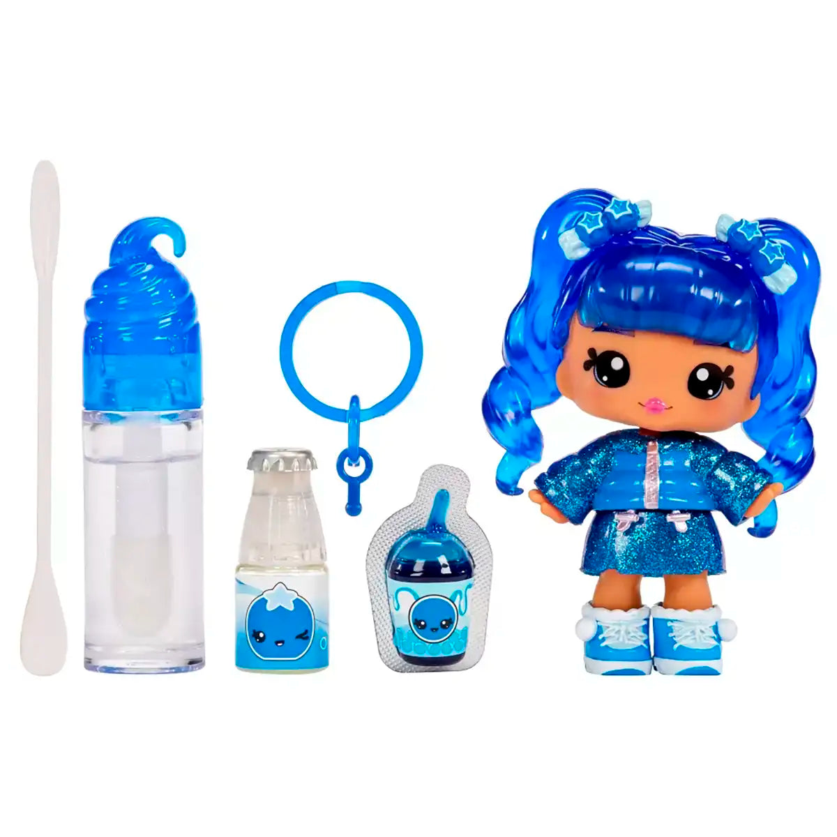 Muñeca Yummiland, Rory Blueberry, Kit DIY de Brillo de Labios