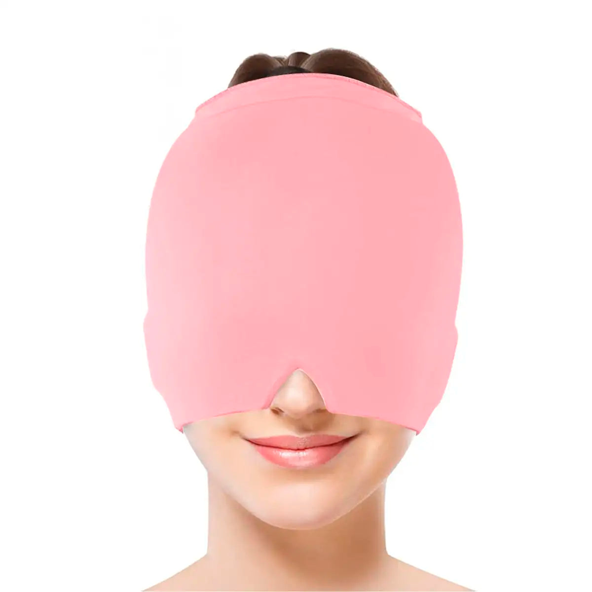 Máscara de Hielo Terapéutica para Alivio de Migraña, Color Rosa