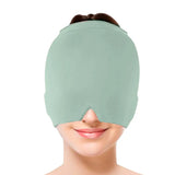 Máscara de Hielo Terapéutica para Alivio de Migraña, Color Verde