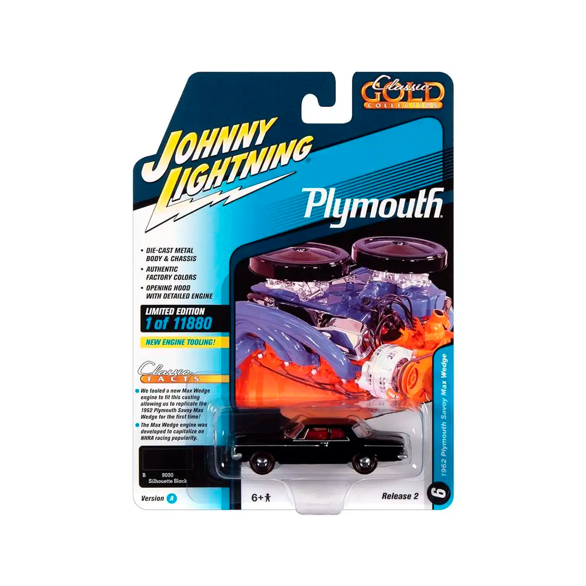Johnny Lightning 1962 Plymouth Savoy Max Wedge, Classic Gold Collection