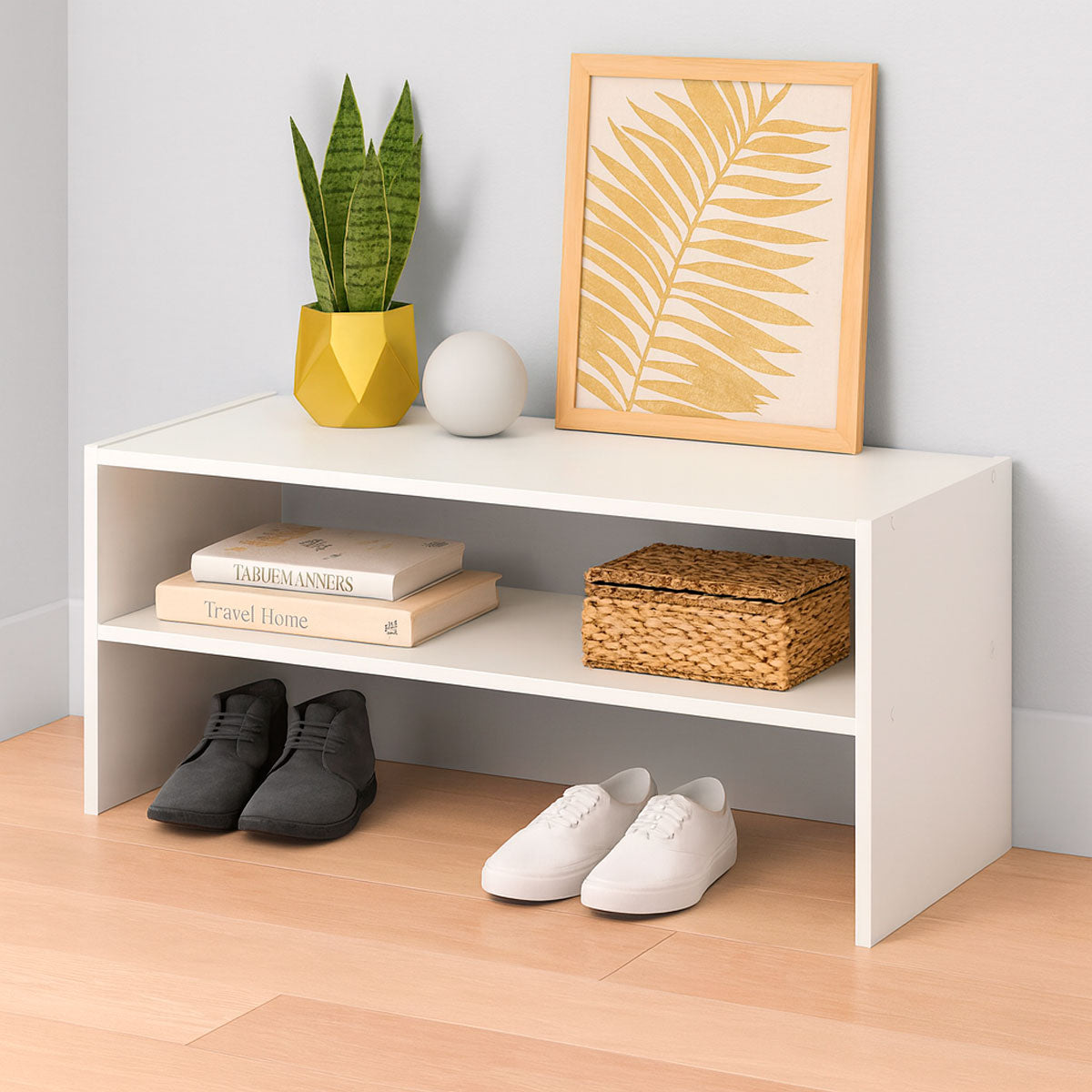 Estante Apilable para Zapatos, Color Blanco, Brightroom