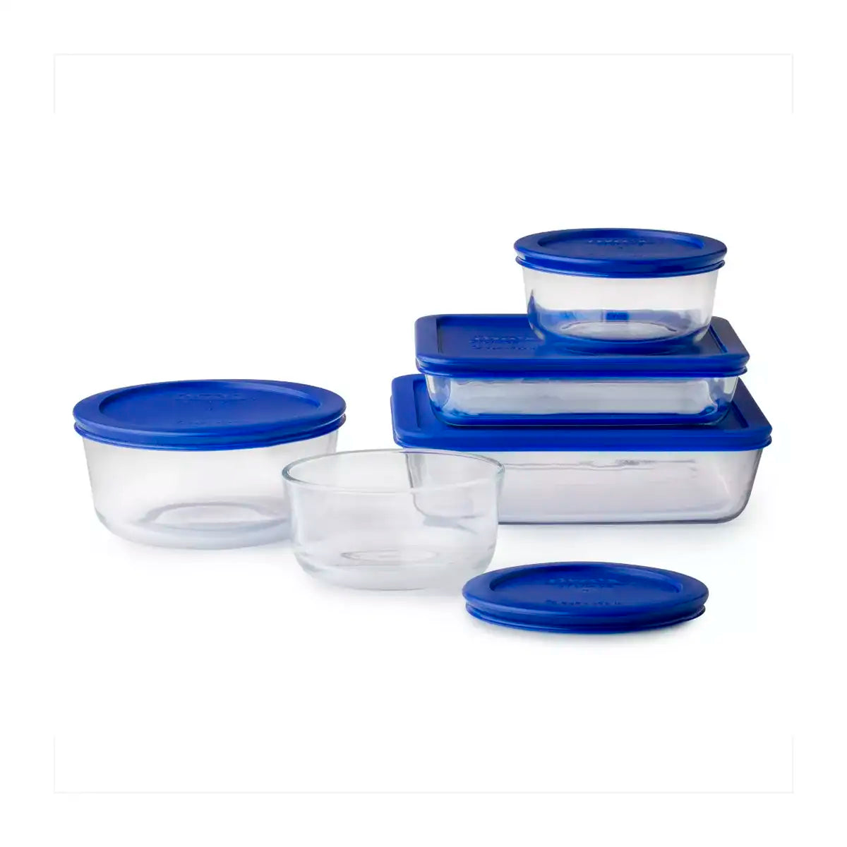 Juego de 5 Recipientes de Vidrio, Pyrex