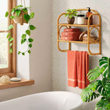 Estante de Pared para Baño de Ratán, Threshold