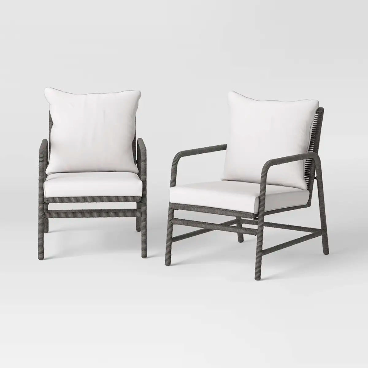 Set de 2 Sillas de Patio Acolchadas, Color Gris, Threshold