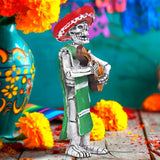 Esqueleto de Guitarrista, Figura de Cerámica, Color Rojo
