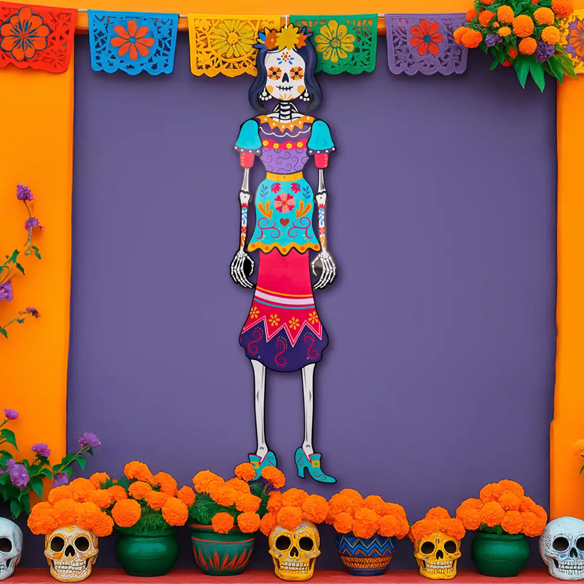 Catrina, Decoración Colgante de Papel