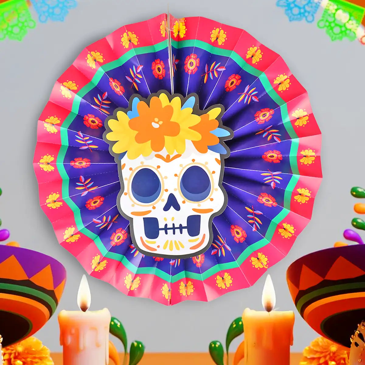 Catrín, Decoración Colgante de Papel, Día de Muertos