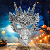 Máscara, Dragón, Color Plata, Disfraz de Halloween