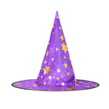 Sombrero de Bruja, Disfraz, Diseño Estrellas, Color Morado