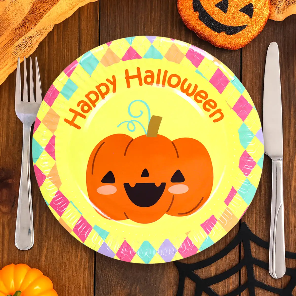 "Happy Halloween", Platos de Papel, 8 pzas