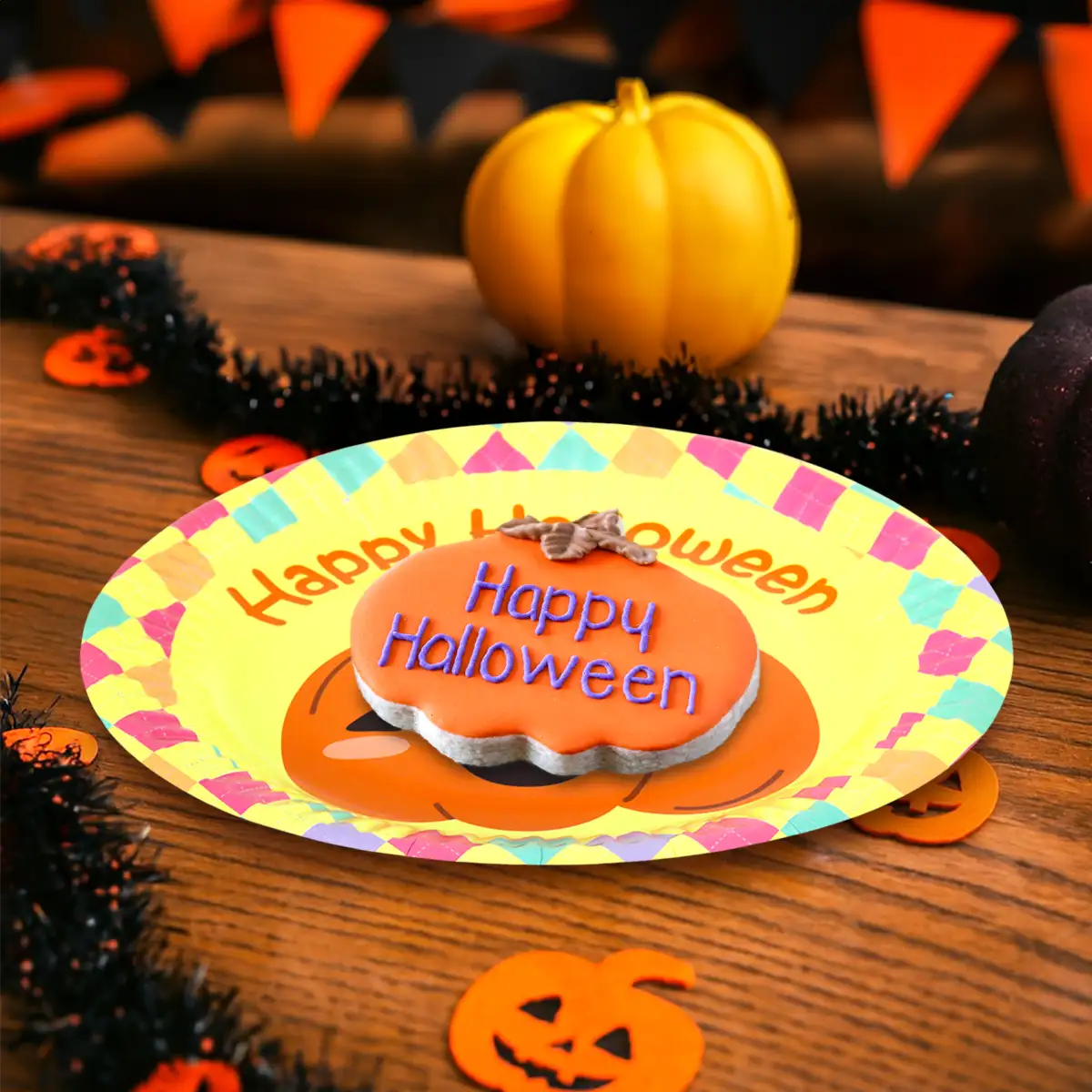 "Happy Halloween", Platos de Papel, 8 pzas