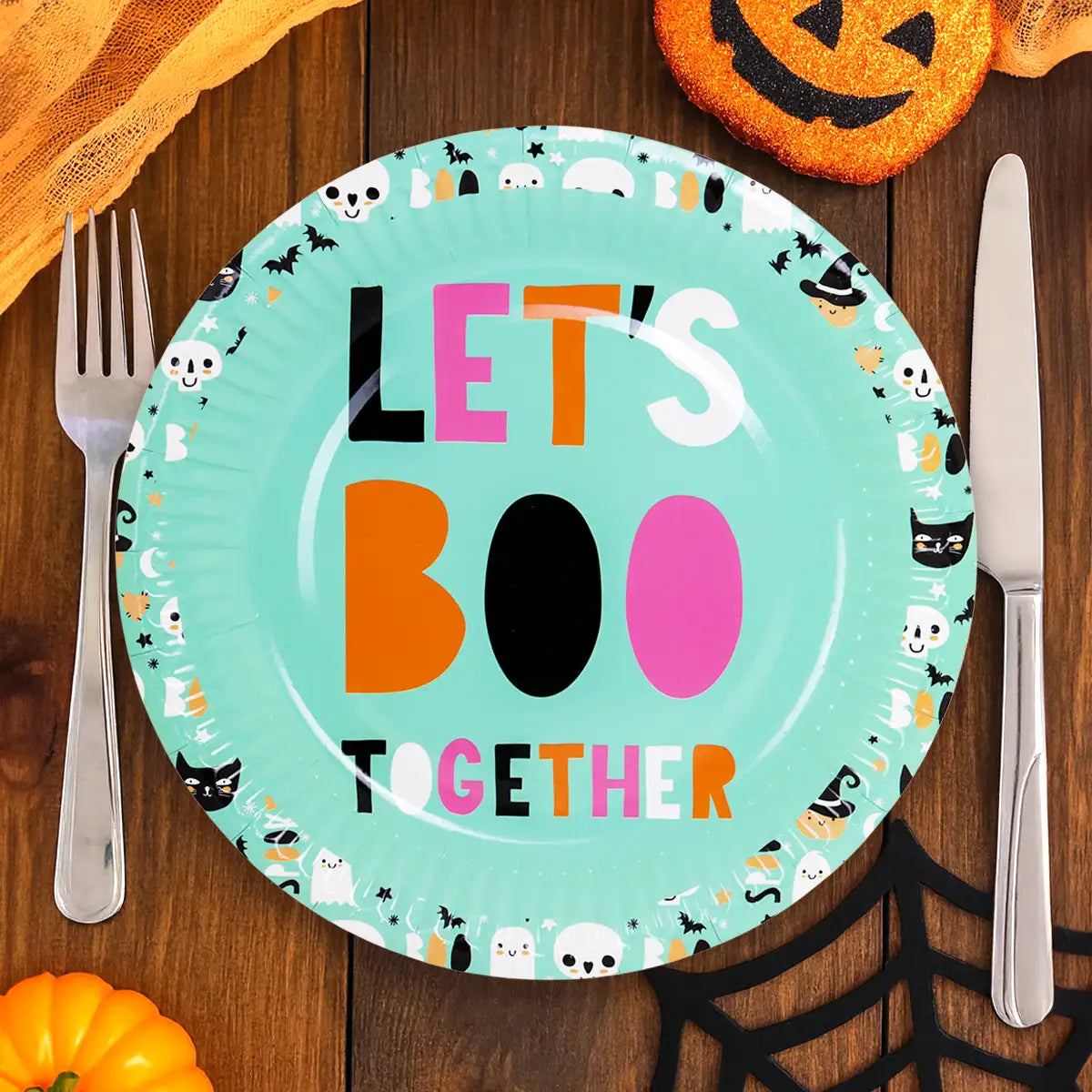 "Let's Boo Together", Platos de Papel, 8 pzas