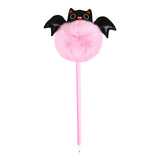 Pluma de Gel con Pompón y Murciélago, Color Rosa