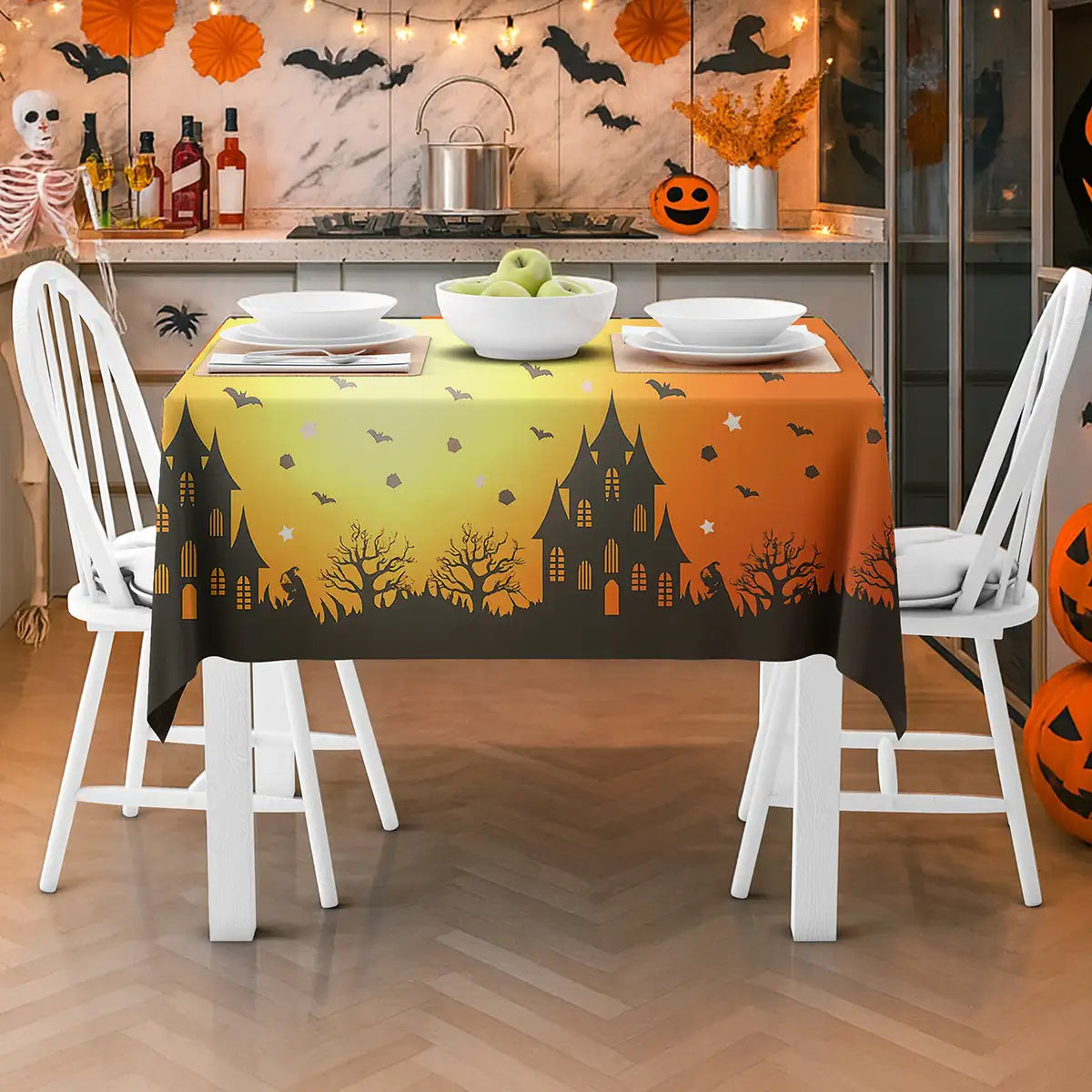 Mantel, Plástico, Color Naranja, Halloween