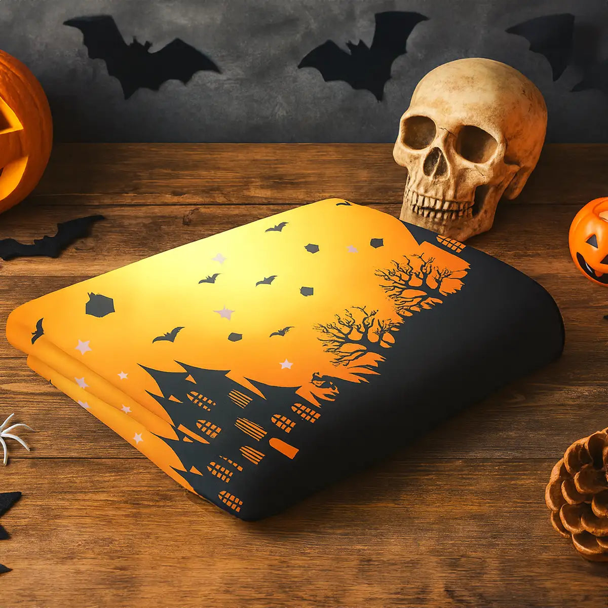 Mantel, Plástico, Color Naranja, Halloween