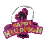 Happy Halloween, Letrero Colgante con Glitter, Halloween