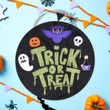 Trick or Treat, Letrero Colgante con Glitter, Halloween