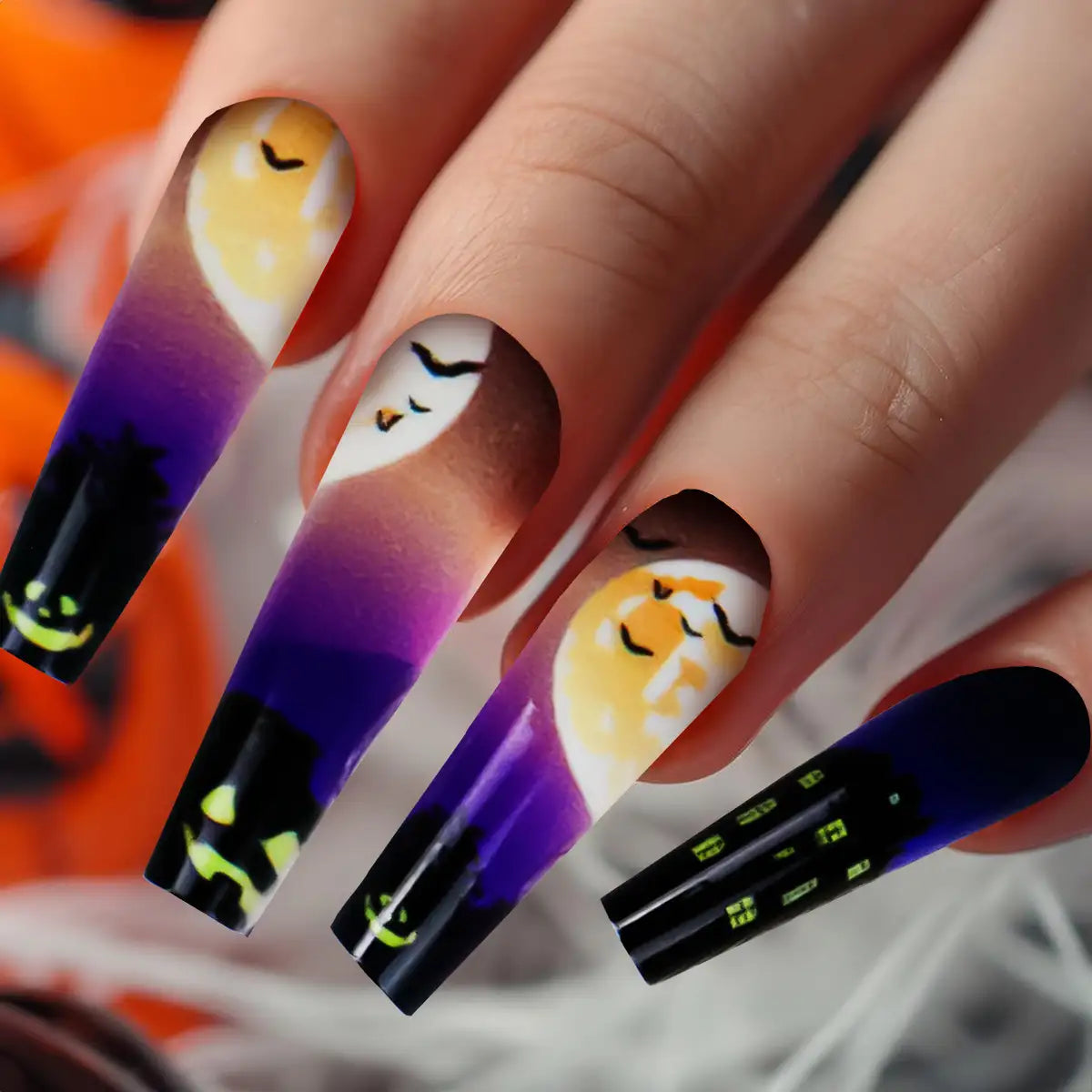 Set de Uñas Postizas, Halloween, Colores